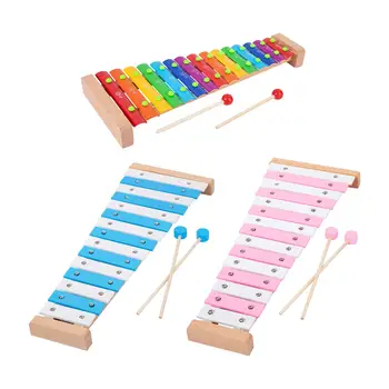 15 нот металлический ксилофон детский музыкальный инструмент Монтессори игрушка с молоточками ксилофон для детей профессиональный для начинающих детей