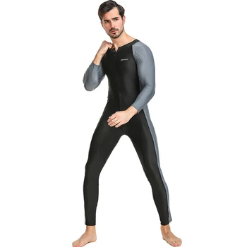 2023 Новый мужской цельный костюм для дайвинга Солнцезащитный крем с длинными рукавами Быстросохнущий костюм для дайвинга для серфинга Передняя молния Водные виды спорта Купальники