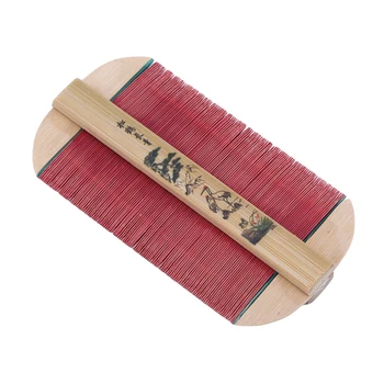 2Color Китайский традиционный бамбуковый гребень от вшей Плотный гребень ручной работы Роза Удалить зуд Скребок Головка Блоха Кути Гребни