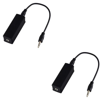 2X Шумоизолятор контура заземления Аксессуар для защиты от помех с кабелем 3,5 мм, стереофонический автомобильный аудио вспомогательный кабель