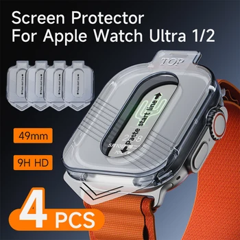 4 шт. Защитная пленка для экрана смарт-часов из закаленного стекла высокой четкости 9H для Apple Watch Ultra 2,49 мм