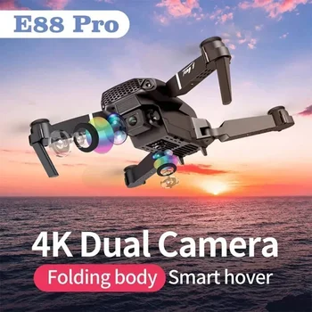 4K Двойная камера Портативный Небольшой складной RC Дрон Дешевый E88 Pro Горячие продажи 13 минут Летающая батарея Большой радиус действия