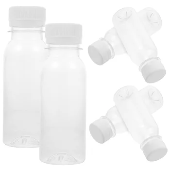 6 шт. Бутылки для сока с крышками Многоразовые прозрачные бутылки Пустые бутылки из-под молока Пластиковые бутылки