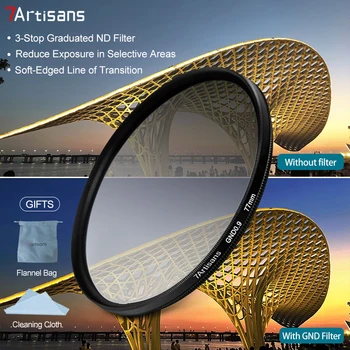 7Artisans 7 artisans 46-82 мм HD GND Фильтр объектива камеры 3 ступени (0.9) градуированный нейтральный фильтр нейтральной плотности с 18 многослойными покрытиями