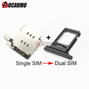 Aocarmo 1 Set Для iPhone XR Считыватель двух SIM-карт Гибкий кабель + лоток для SIM-карты Держатель слота Адаптер Ремонтная деталь