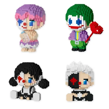 Baby Joker Микро строительные блоки 805 шт. + Kawaii Cruella Собранная модель Креативные мини-кубики Фигурка Игрушки для детей Рождественский подарок