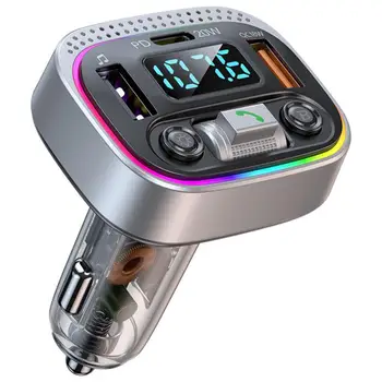  Bluetooth-совместимый FM-передатчик Bluetooth для автомобильного адаптера Быстрый тип C Двойное USB Автомобильное зарядное устройство AUX Радиоприемник Громкая связь