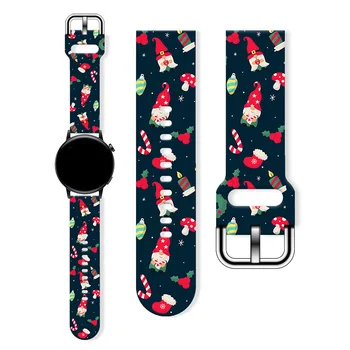Cartoon Christmas Series 6 Печатный силиконовый ремешок для Samsung Huawei GT Watch FB-Versa 22MM 20MM Ремешок для часов Модные аксессуары