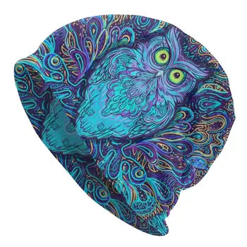Cool Owl Mandala Beanie Cap Унисекс Зима Теплый Чепчик Homme Вязание Шляпы На открытом воздухе Лыжи Животные Шапки Шапки Для Мужчин Женщин