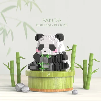 Creative DIY Сборное животное Симпатичный MINI Китайский стиль Животное Панда Строительный блок Развивающие игрушки для мальчиков Для детей Модель Кирпичи