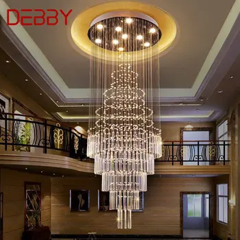 DEBBY Современная хрустальная подвесная лампа Светодиодная креативная роскошная люстра для дома Гостиная Вилла Лестница Подвесной светильник