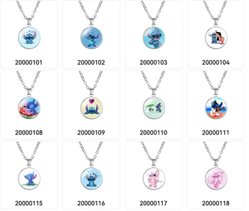 Disney Мультфильм Межзвездный Детский Узор Ожерелье Lilo & Stitched Series Металлическое ожерелье Печатный кулон Ювелирные изделия
