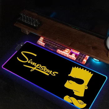 Extended Pad S-Simpson Большой настольный коврик с подсветкой Украшение игровой комнаты Настольный коврик Подсветка Big Mousepepad Дешевый ПК Геймерский кабинет
