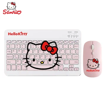 Hello Kitty Cinnamoroll Sanrio Аниме Мультфильм Милая Bluetooth-мышь Креативная персонализированная Kawaii Зарядка Клавиатура Праздничный подарок
