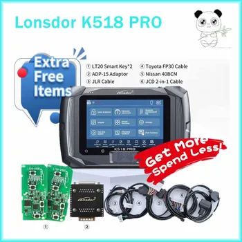 Lonsdor K518 PRO Полная версия с 2 шт. LT20, для кабеля To-yo-ta FP30, для кабеля Ni-ss-an 40 BCM, адаптера JCD, JLR и ADP
