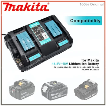Makita 4A Горячее двойное зарядное устройство для зарядного тока 14,4 В 18 В BL1830 BL1815 BL1430 BL1420 DC18RC DC18RD DC18RA Электроинструмент
