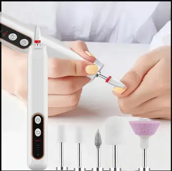  Mini USB Электрическая шлифовальная дрель 5 в 1 Машина для полировки ногтей Пилочка для ногтей с легким портативным мини-электрическим маникюрным художественным инструментом