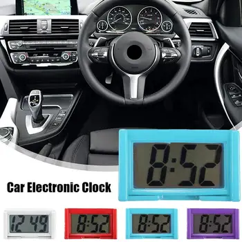 Mini Автомобильная приборная панель Цифровые часы Самоклеящиеся автомобильные часы с ЖК-дисплеем Time Day Display Автомобильная палочка на часах для автомобилей J4B3