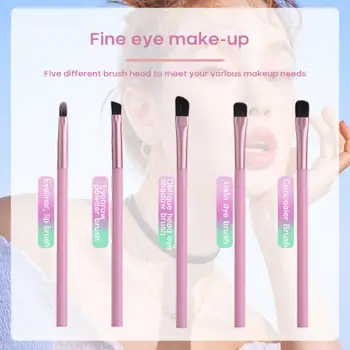 PortableMakeup Brush Set Eyeshadow Eyeliner Lip Brush Round Bucket Soft Hair Blending Eye Makeup Brushes Set with Case