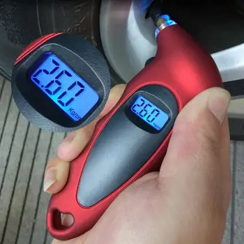 PSI Цифровая автомобильная шина Измеритель давления воздуха в шинах ЖК-дисплей Манометр Барометры Тестер для автомобиля Грузовик Мотоцикл Велосипед