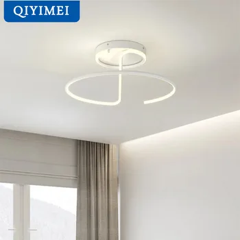 QIYIMEI Лампа для спальни Светодиодные люстры для гостиной Внутреннее освещение Светильник Кухонные люстры Лампы Белый Черный Круглые Лампы