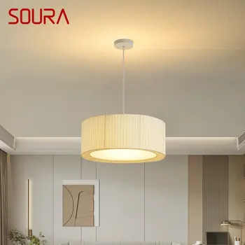 SOURA Nordic Подвесной Светильник Светодиодный Современное Творчество Простая Белая Люстра Декоративная Лампа Для Домашней Столовой Спальни