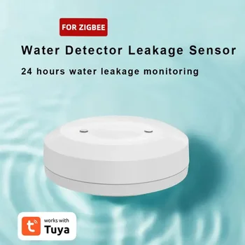 Tuya Zigbee Датчик воды Приложение Smart Life Мониторинг протечки воды Погружной датчик затопления Работа с автоматическим крановым клапаном Zigbee
