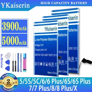 YKaiserin Высококачественный аккумулятор для IPhone (6, 6S, 7, 8) Plus X 6Plus 6SPlus 7Plus 8Plus Batteria + Бесплатные инструменты
