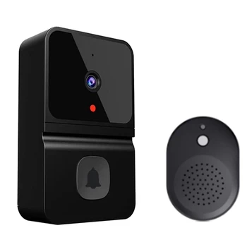 Беспроводная видеокамера дверного звонка с беспроводным звуковым сигналом, домофон HD ночного видения Wi-Fi Перезаряжаемый дверной звонок безопасности