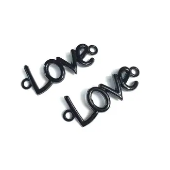  Высокое качество 7 шт. 41x16 мм Черный свет Любовный разъем Подвески Fit DIY Ожерелье Серьга Браслет Ножной браслет Ювелирные изделия Изготовление