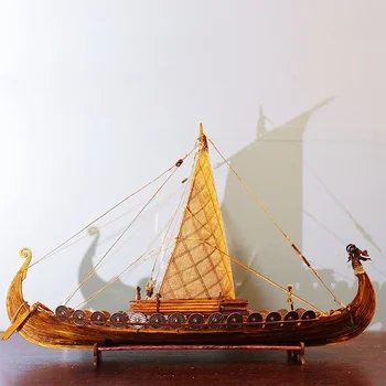 Деревянная чешуйчатая парусная лодка Деревянный чешуйчатый корабль 1/50 Корабли викингов Масштаб сборки Модель корабля