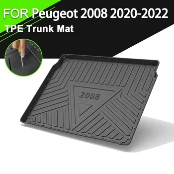 Для Peugeot 2008 2020-2022 Коврик для задней крышки багажника автомобиля TPE Водонепроницаемые нескользящие резиновые аксессуары для грузового вкладыша