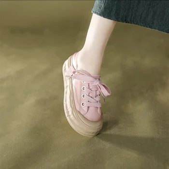 Женская обувь на шнуровке Розовая женская обувь Высокая на платформе Низкая обувь Повседневные тенденции 2023 года с бесплатной доставкой Дизайнер Новый