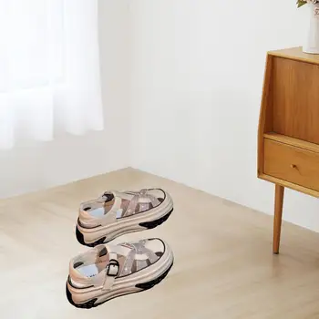 Женские сандалии Летние сандалии на толстой подошве Полые противоскользящие мягкие сандалии из искусственной кожи для путешествий на открытом воздухе
