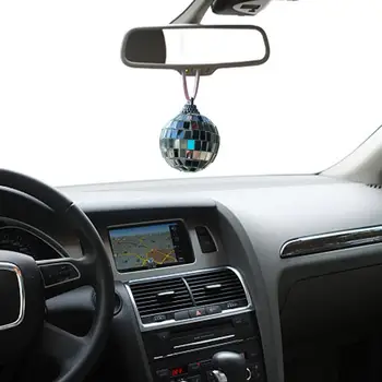 Зеркало Диско-шары Автомобильные диско-шары Орнамент Авто Зеркало заднего вида Кулоны Диско-шар с подвесками для автомобильных вечеринок