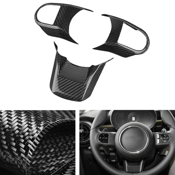 Карбоновое волокно Автомобильная наклейка на рулевое колесо Панель Крышка Отделка Декор Для BMW MINI Cooper F55 F56 F57 2021-2022 Advance Version