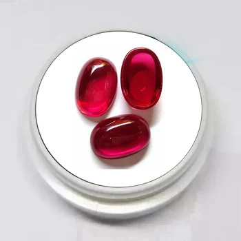 Качественный кроваво-красный рубин овальный кабошон гладкая полированная поверхность яйцевидная форма рубин кабошон плоская спинка для изготовления ювелирных изделий