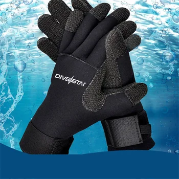 Кевлар 5 мм Неопреновые перчатки для дайвинга Износостойкие антипорезы Пирсинг для рыбалки Подводная охота Снорклинг Плавательные перчатки