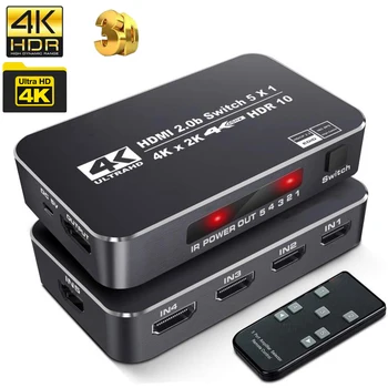 Коммутатор HDMI 2.0 4K 60 Гц HDR Switch HDMI Box HDMI 3/4/5 in 1 out HDMI Switcher Box для PS5 PS4 Pro Xbox Series X Apple TV 4K HDTV