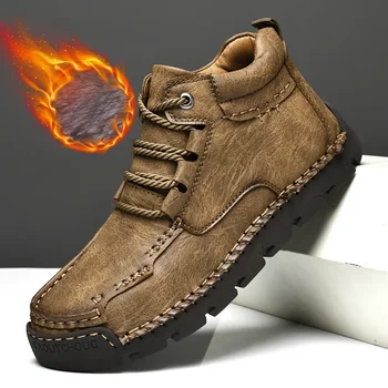 Новая повседневная обувь бренда, зимняя теплая обувь, мужские кроссовки, оксфорды на шнуровке, кроссовки для бега на открытом воздухе, большой размер 38-48