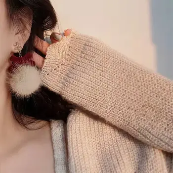 Новогодние плюшевые серьги Снежинка Лось Рога Волосы Шар Мода Персонализированный Дизайн Ушные Украшения Для Женщин