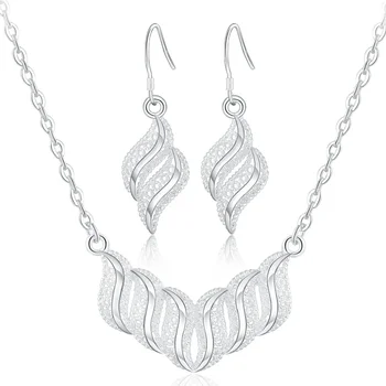Новые серебряные ювелирные изделия 925 пробы для женщин ожерелье в стиле ретро ожерелья серьги модные подарки для свадебной вечеринки свадебные украшения