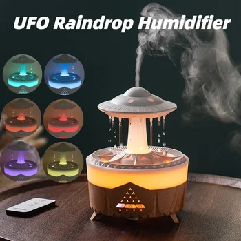 Новый увлажнитель капель дождя UFO Капля воды Увлажнитель воздуха USB Ароматерапия Эфирные масла Ароматический диффузор воздуха Бытовой туманизатор