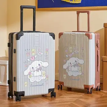 Новый чемодан Sanrio с граффити Тележка Ящик для хранения Коробка для хранения Пароль Замок Cinnamoroll Мультяшный вертикальный узор Бесшумный колесный чемодан