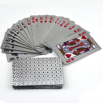 Пластиковая игральная карта для покера, серебряная фольга, креативные модели, водонепроницаемый цвет, любимая игральная карта