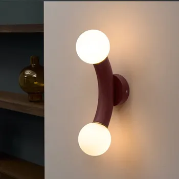 Простой современный креативный настенный светильник для спальни прикроватная лампа Nordic Light Роскошный шар Стеклянный фон для гостиной