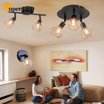  Светодиодная подвесная лампа, совместимая с регулируемыми головками ламп, современная железная лампа для гостиной, спальни, классической люстры