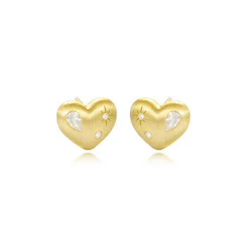 Серьги из стерлингового серебра, женские серьги в форме сердца из 18-каратного золота с каплями воды, популярные ювелирные изделия, праздничный подарок