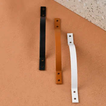  Современный минималистичный ключ и декоративный крючок Ручка шкафа Ящик Nordic Flat Iron Skin Ручка Черный Белый Коричневый
