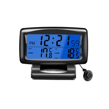 Цифровой термометр, датчик температуры с синей подсветкой, часы, цветной ЖК-дисплей градусов Фаренгейта и градусов Цельсия